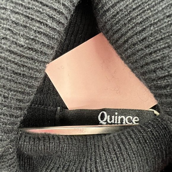 Quince Women's Black Mongolian Cashmere Turtleneck Sweater Dress sz S NWT Short - Picture 3 of 5